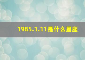 1985.1.11是什么星座