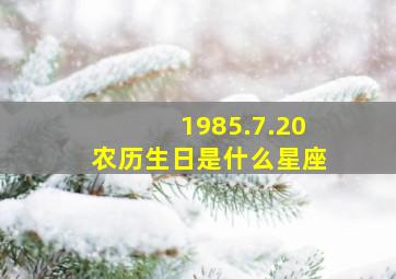 1985.7.20农历生日是什么星座