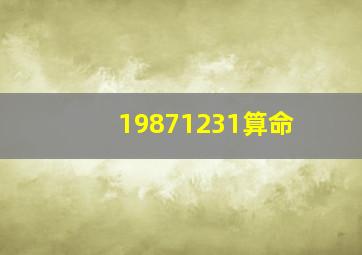 19871231算命