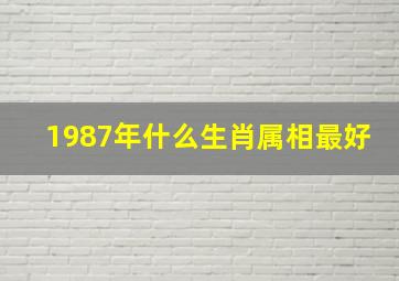 1987年什么生肖属相最好