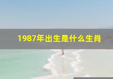 1987年出生是什么生肖