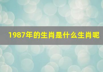 1987年的生肖是什么生肖呢