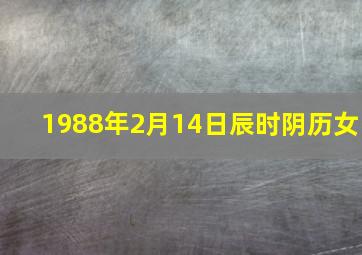 1988年2月14日辰时阴历女