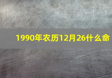 1990年农历12月26什么命