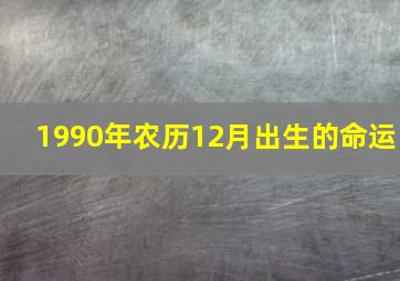 1990年农历12月出生的命运