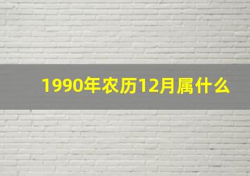 1990年农历12月属什么