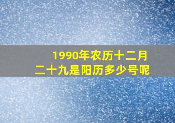 1990年农历十二月二十九是阳历多少号呢