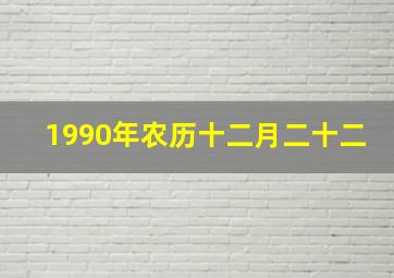 1990年农历十二月二十二