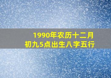 1990年农历十二月初九5点出生八字五行