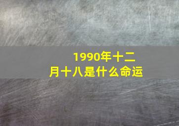 1990年十二月十八是什么命运