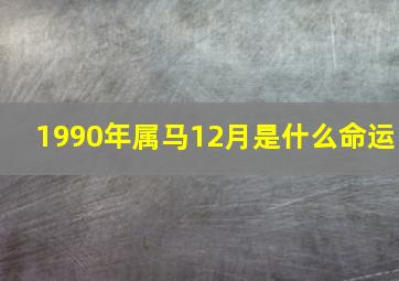 1990年属马12月是什么命运