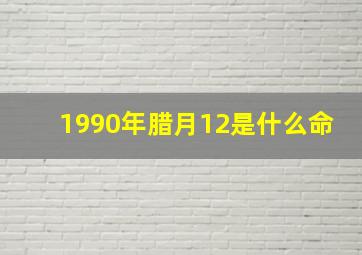 1990年腊月12是什么命