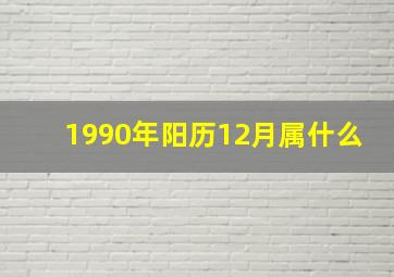 1990年阳历12月属什么