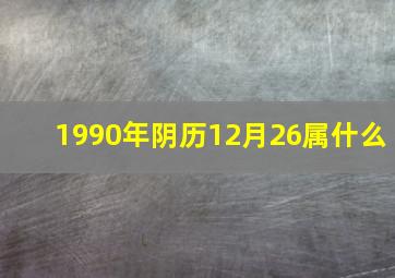 1990年阴历12月26属什么