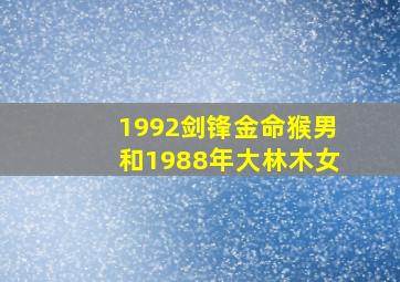 1992剑锋金命猴男和1988年大林木女