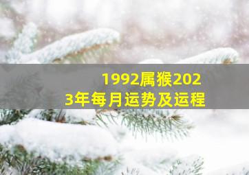 1992属猴2023年每月运势及运程