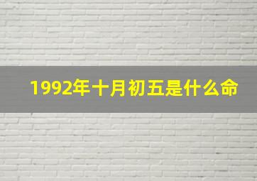 1992年十月初五是什么命