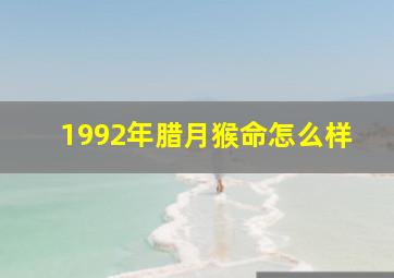 1992年腊月猴命怎么样