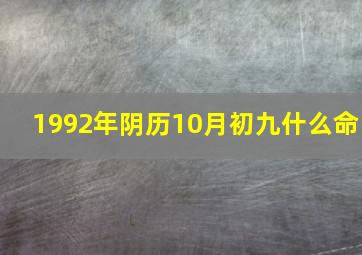 1992年阴历10月初九什么命