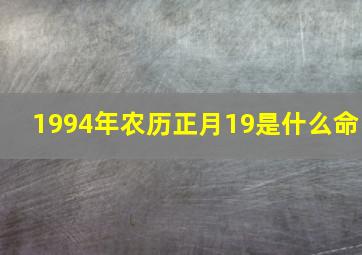 1994年农历正月19是什么命