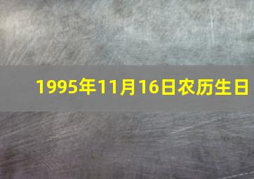 1995年11月16日农历生日