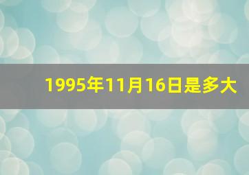 1995年11月16日是多大