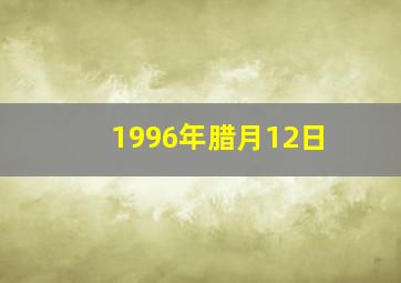 1996年腊月12日