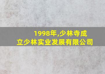 1998年,少林寺成立少林实业发展有限公司