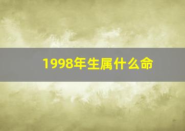 1998年生属什么命