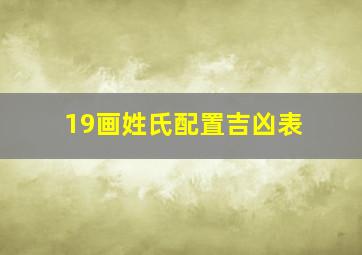 19画姓氏配置吉凶表