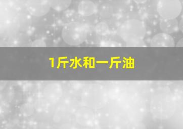 1斤水和一斤油