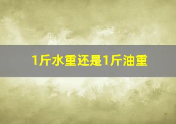 1斤水重还是1斤油重