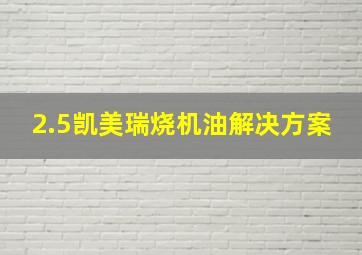 2.5凯美瑞烧机油解决方案