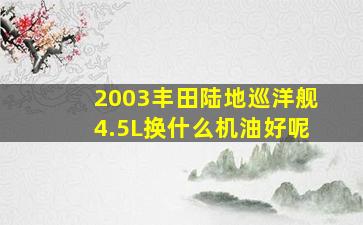 2003丰田陆地巡洋舰4.5L换什么机油好呢