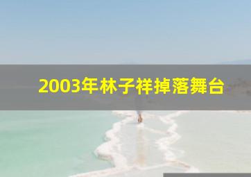 2003年林子祥掉落舞台