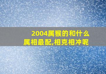 2004属猴的和什么属相最配,相克相冲呢