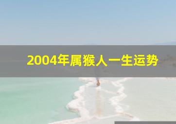 2004年属猴人一生运势