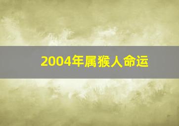 2004年属猴人命运