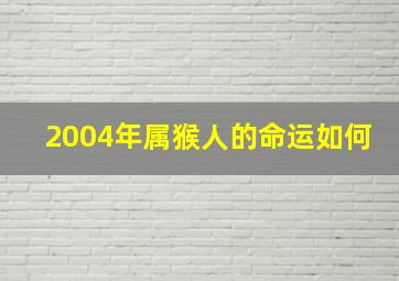 2004年属猴人的命运如何