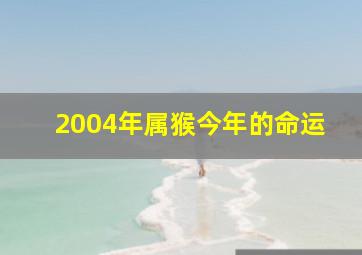 2004年属猴今年的命运