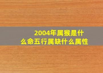 2004年属猴是什么命五行属缺什么属性