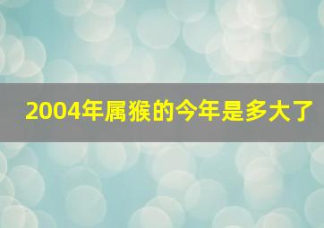 2004年属猴的今年是多大了