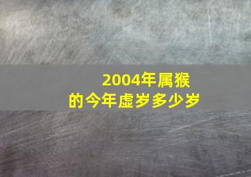 2004年属猴的今年虚岁多少岁