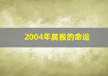 2004年属猴的命运