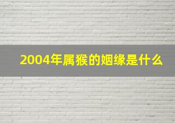 2004年属猴的姻缘是什么