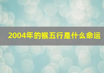 2004年的猴五行是什么命运