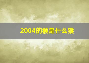 2004的猴是什么猴