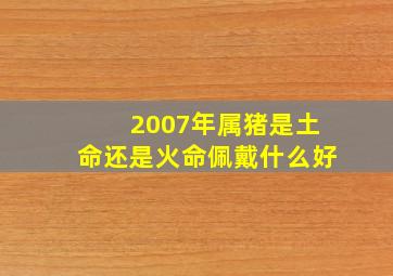 2007年属猪是土命还是火命佩戴什么好