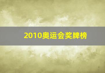 2010奥运会奖牌榜