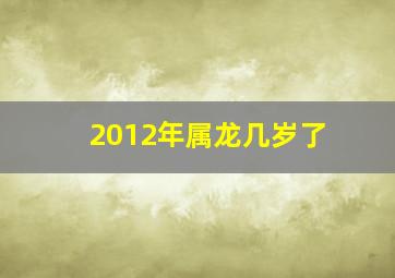 2012年属龙几岁了